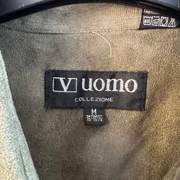 Vintage 'V Uomo' Micro Suede Button Up Shirt - Cropped/Japanese Medium - Unisex - Picture 3 of 9